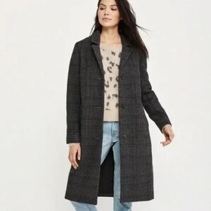 Charcoal Gray Plaid Dad Coat